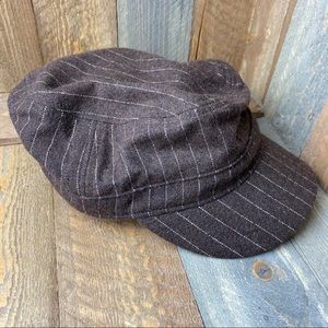 Page Boy Hat - Brown Pin stripe, size 6 7/8